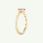 0.6 CT Oval Cut Pave February-Amethyst Birthstone Engagement Ring 4