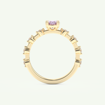 0.6 CT Oval Cut Pave February-Amethyst Birthstone Engagement Ring 5