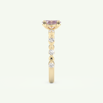 0.6 CT Oval Cut Pave February-Amethyst Birthstone Engagement Ring 6