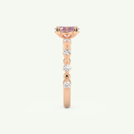 0.6 CT Oval Cut Pave February-Amethyst Birthstone Engagement Ring 12