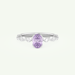 0.6 CT Oval Cut Pave February-Amethyst Birthstone Engagement Ring 13