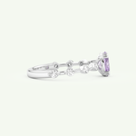 0.6 CT Oval Cut Pave February-Amethyst Birthstone Engagement Ring 14
