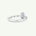 0.6 CT Oval Cut Pave February-Amethyst Birthstone Engagement Ring 15