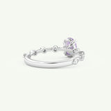 0.6 CT Oval Cut Pave February-Amethyst Birthstone Engagement Ring 15
