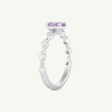 0.6 CT Oval Cut Pave February-Amethyst Birthstone Engagement Ring 16