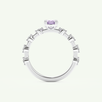 0.6 CT Oval Cut Pave February-Amethyst Birthstone Engagement Ring 17