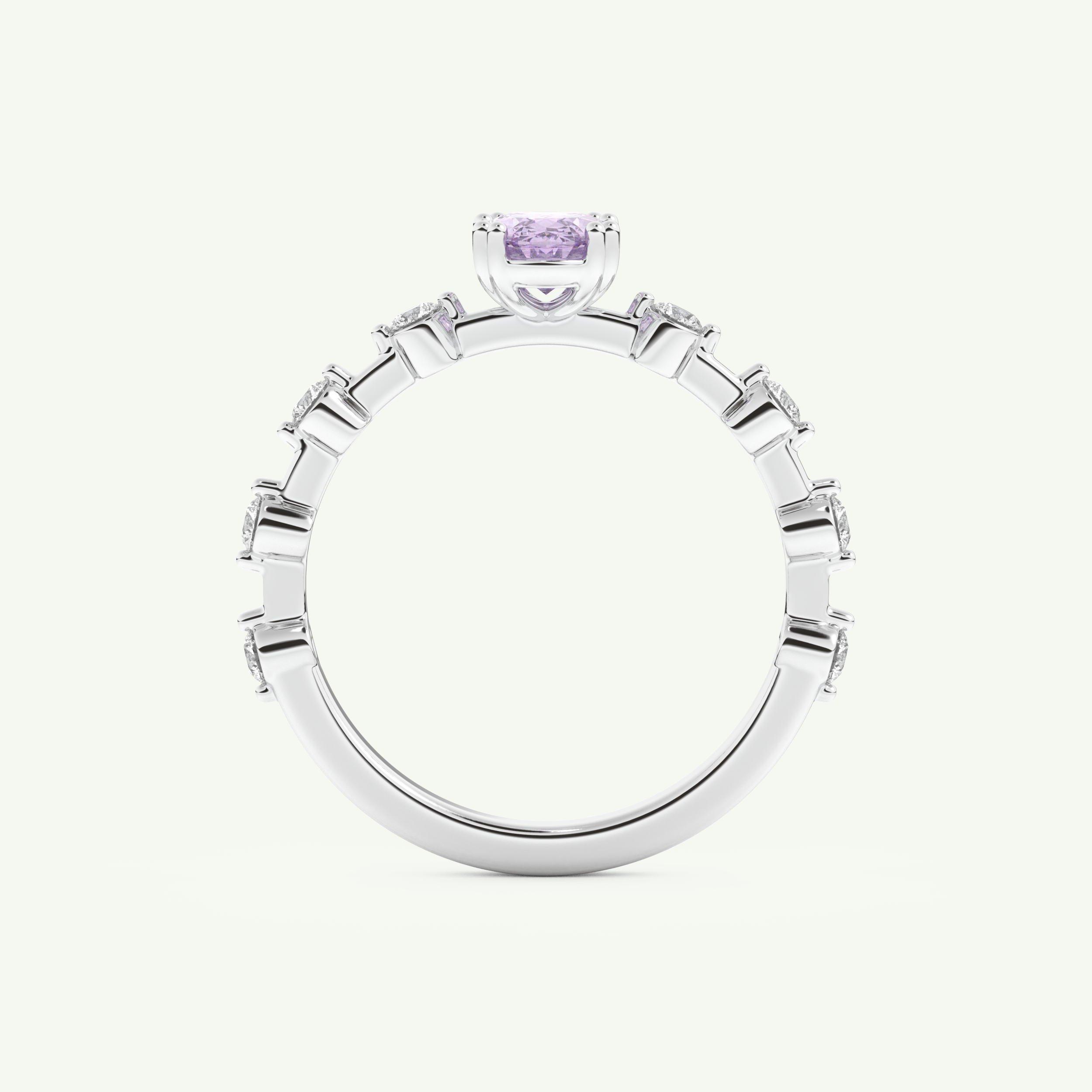 0.6 CT Oval Cut Pave February-Amethyst Birthstone Engagement Ring 17