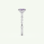 0.6 CT Oval Cut Pave February-Amethyst Birthstone Engagement Ring 18