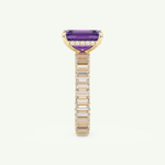 2.56 CT Emerald Cut Hidden Halo & Pave February-Amethyst Birthstone Engagement Ring 6