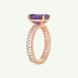 2.56 CT Emerald Cut Hidden Halo & Pave February-Amethyst Birthstone Engagement Ring 10
