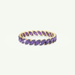 1.2 TCW Marquise Shaped February-Amethyst Birthstone Wedding Band 1