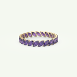 1.2 TCW Marquise Shaped February-Amethyst Birthstone Wedding Band 2