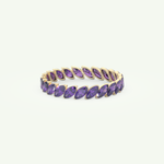 1.2 TCW Marquise Shaped February-Amethyst Birthstone Wedding Band 3