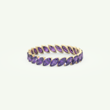 1.2 TCW Marquise Shaped February-Amethyst Birthstone Wedding Band 3
