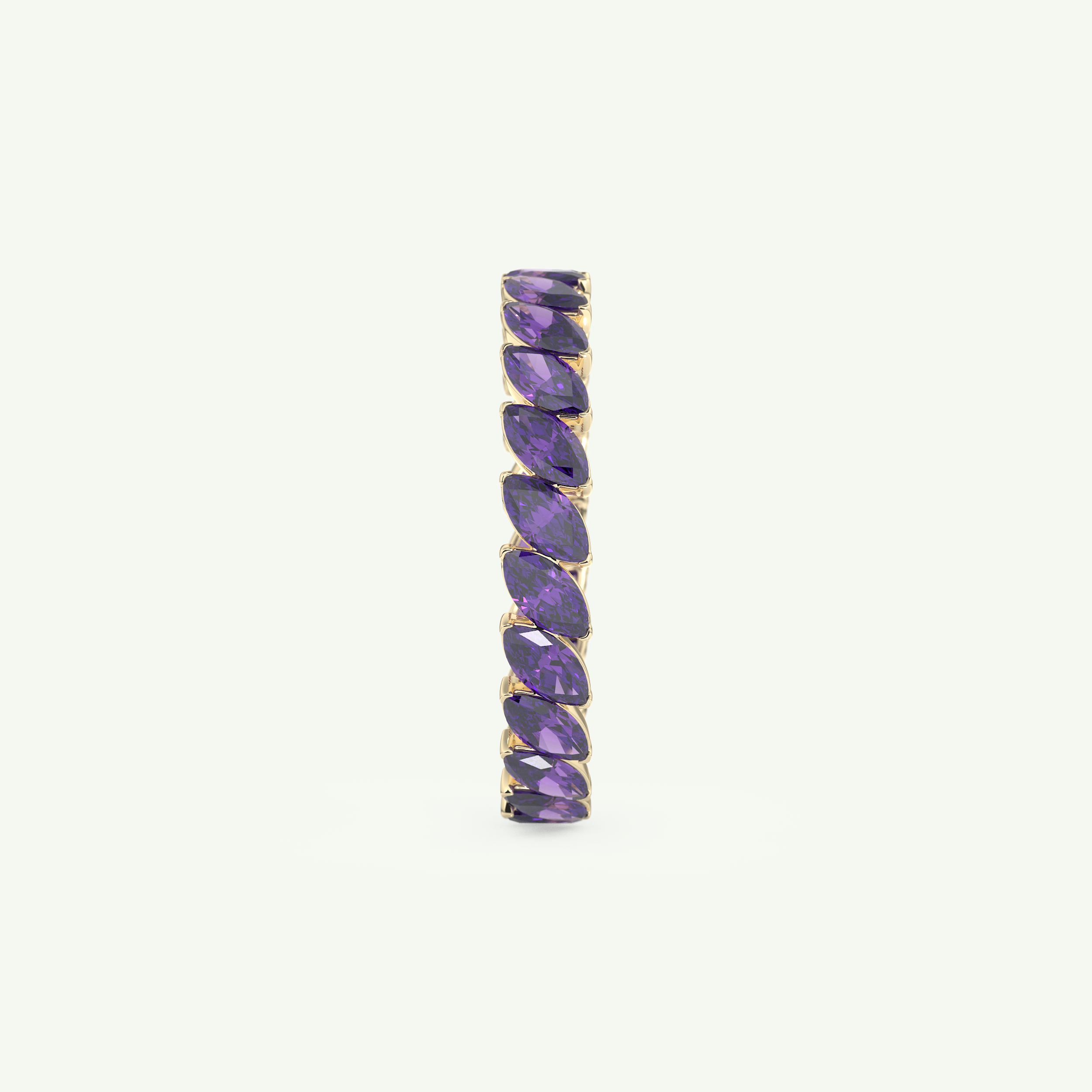 1.2 TCW Marquise Shaped February-Amethyst Birthstone Wedding Band 6