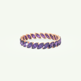 1.2 TCW Marquise Shaped February-Amethyst Birthstone Wedding Band 7