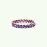 1.2 TCW Marquise Shaped February-Amethyst Birthstone Wedding Band 9