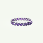 1.2 TCW Marquise Shaped February-Amethyst Birthstone Wedding Band 13