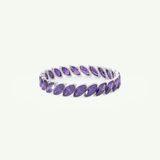 1.2 TCW Marquise Shaped February-Amethyst Birthstone Wedding Band 13