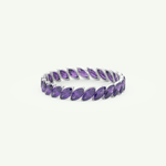 1.2 TCW Marquise Shaped February-Amethyst Birthstone Wedding Band 14