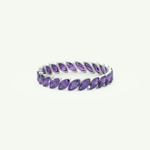 1.2 TCW Marquise Shaped February-Amethyst Birthstone Wedding Band 15