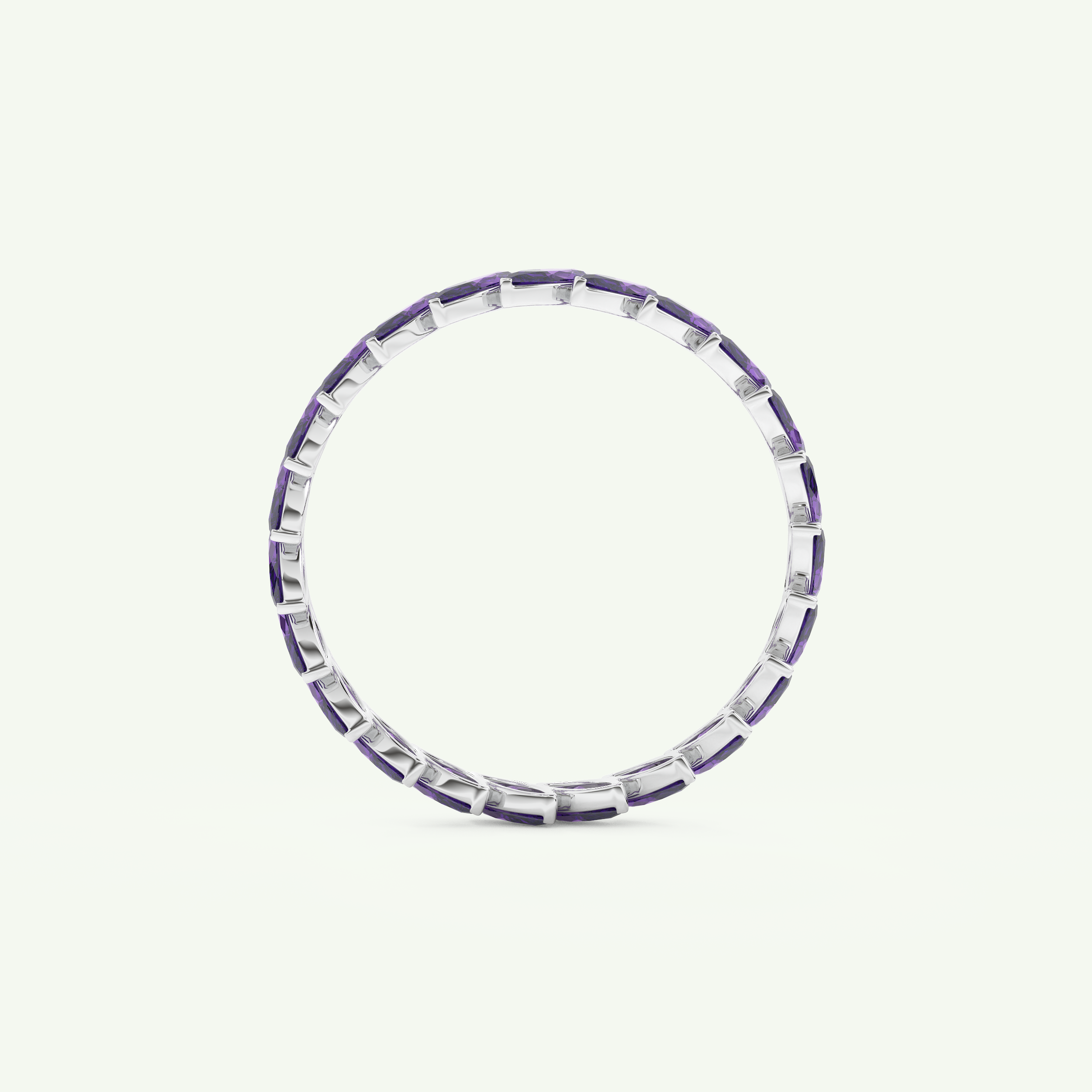 1.2 TCW Marquise Shaped February-Amethyst Birthstone Wedding Band 17