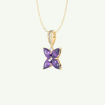 0.72 TCW Round & Pear February-Amethyst Birthstone Necklace 2