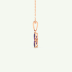 0.72 TCW Round & Pear February-Amethyst Birthstone Necklace 8