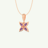 0.72 TCW Round & Pear February-Amethyst Birthstone Necklace 9