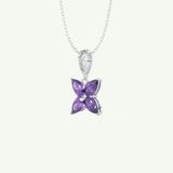 0.72 TCW Round & Pear February-Amethyst Birthstone Necklace 12