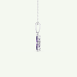 0.72 TCW Round & Pear February-Amethyst Birthstone Necklace 13