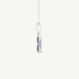 0.72 TCW Round & Pear February-Amethyst Birthstone Necklace 13