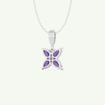 0.72 TCW Round & Pear February-Amethyst Birthstone Necklace 14