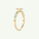 0.24 CT Round Cut Initial March-Aquamarine Birthstone Engagement Ring 4