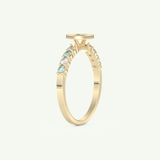 0.24 CT Round Cut Initial March-Aquamarine Birthstone Engagement Ring 4