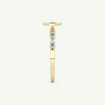 0.24 CT Round Cut Initial March-Aquamarine Birthstone Engagement Ring 6