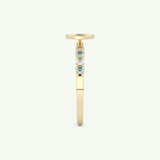 0.24 CT Round Cut Initial March-Aquamarine Birthstone Engagement Ring 6