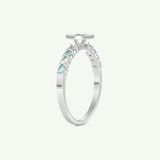 0.24 CT Round Cut Initial March-Aquamarine Birthstone Engagement Ring 16