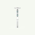0.24 CT Round Cut Initial March-Aquamarine Birthstone Engagement Ring 18