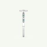 0.24 CT Round Cut Initial March-Aquamarine Birthstone Engagement Ring 18