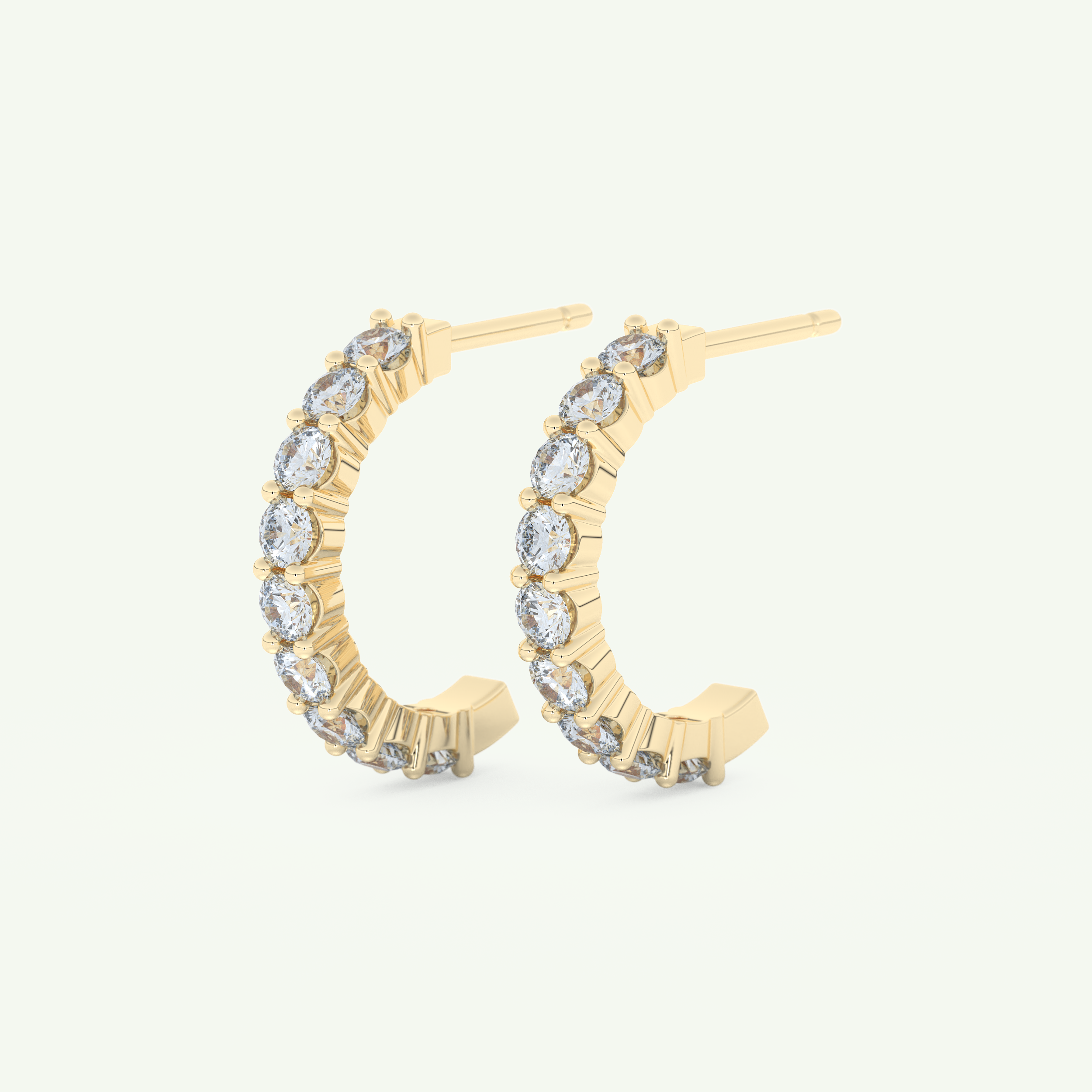 0.54 TCW Round March-Aquamarine Birthstone Stud Earrings 3
