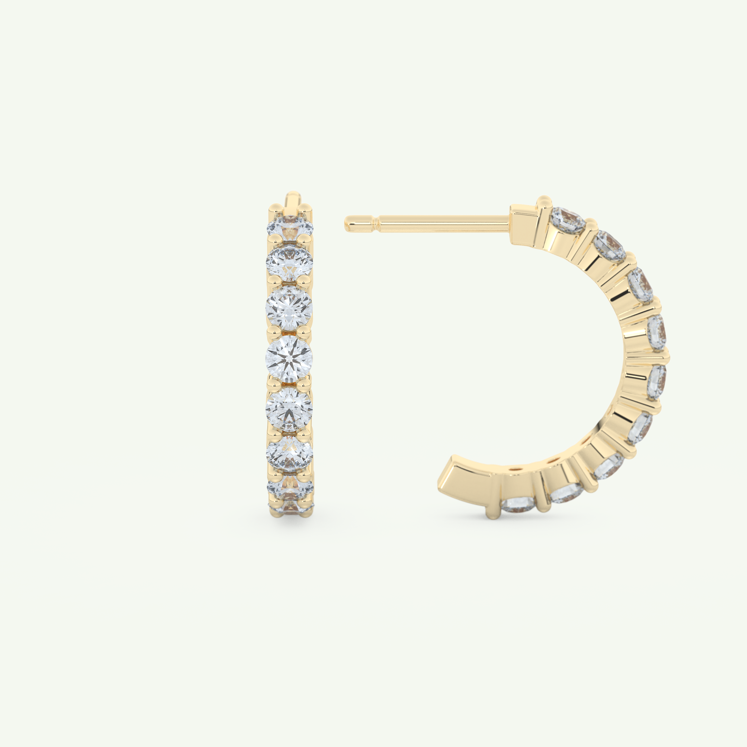 0.54 TCW Round March-Aquamarine Birthstone Stud Earrings 4