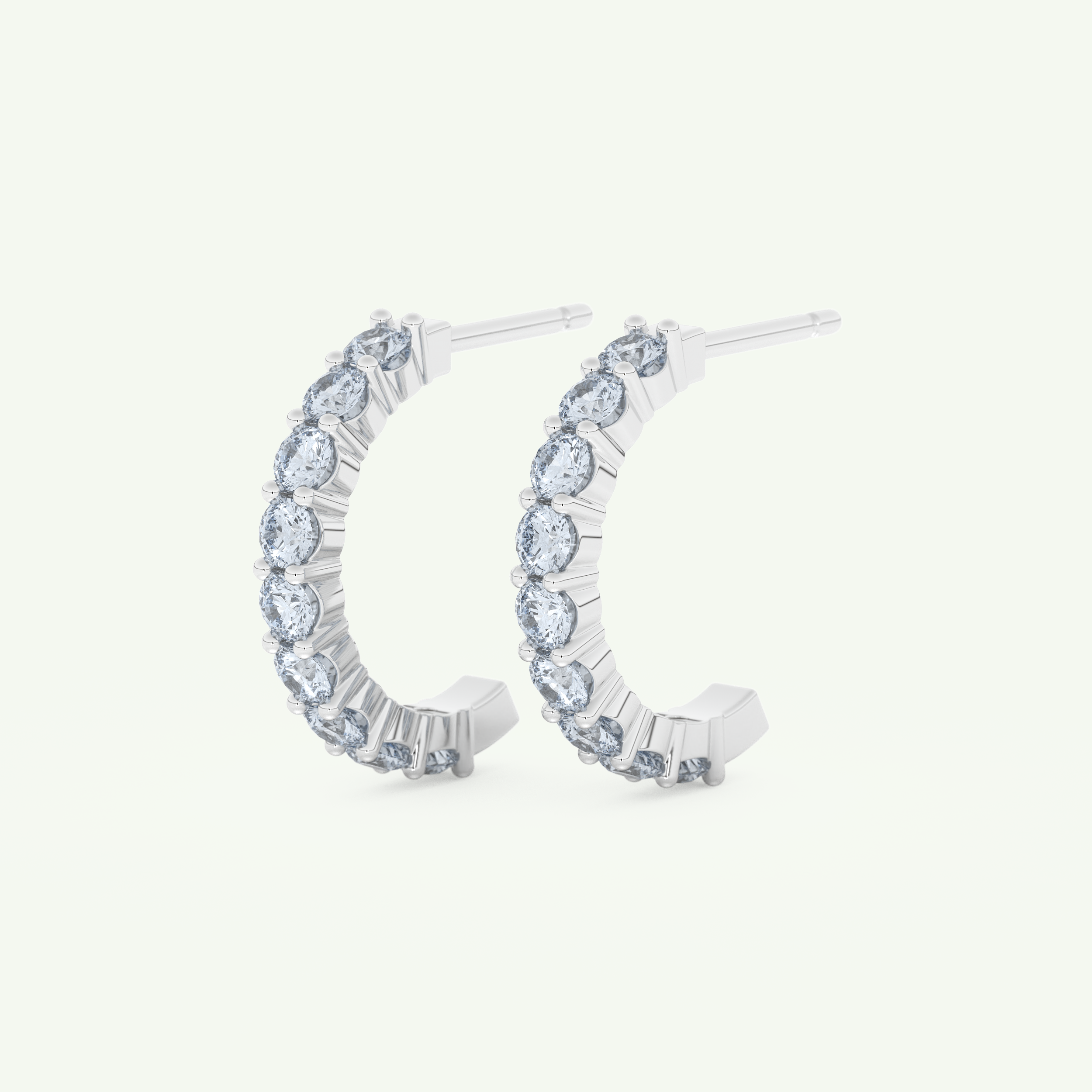 0.54 TCW Round March-Aquamarine Birthstone Stud Earrings 11
