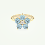 1.82 TCW Round Cut March-Aquamarine Birthstone Engagement Ring 1
