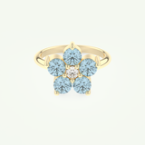 1.82 TCW Round Cut March-Aquamarine Birthstone Engagement Ring 1