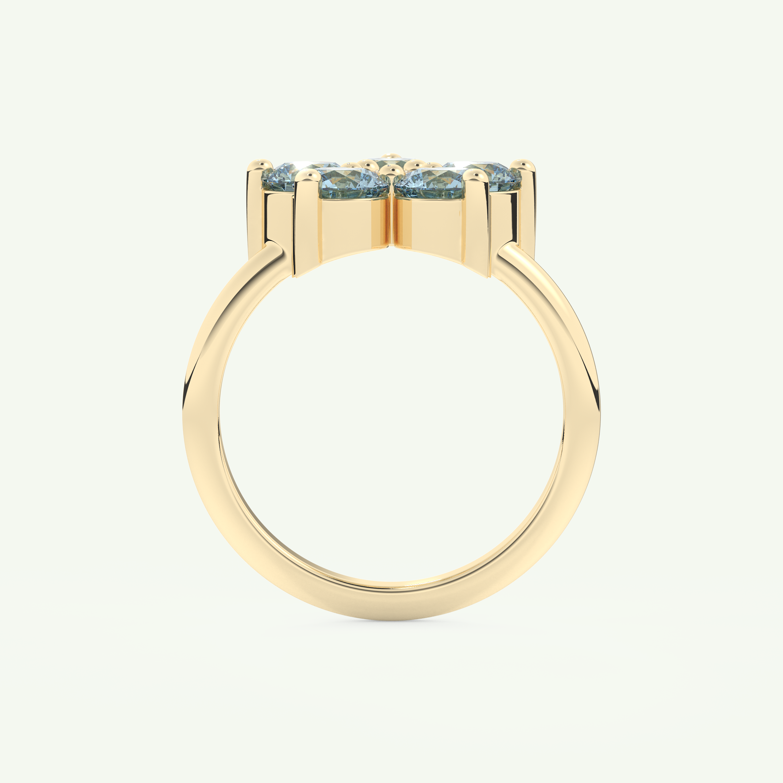 1.82 TCW Round Cut March-Aquamarine Birthstone Engagement Ring 5