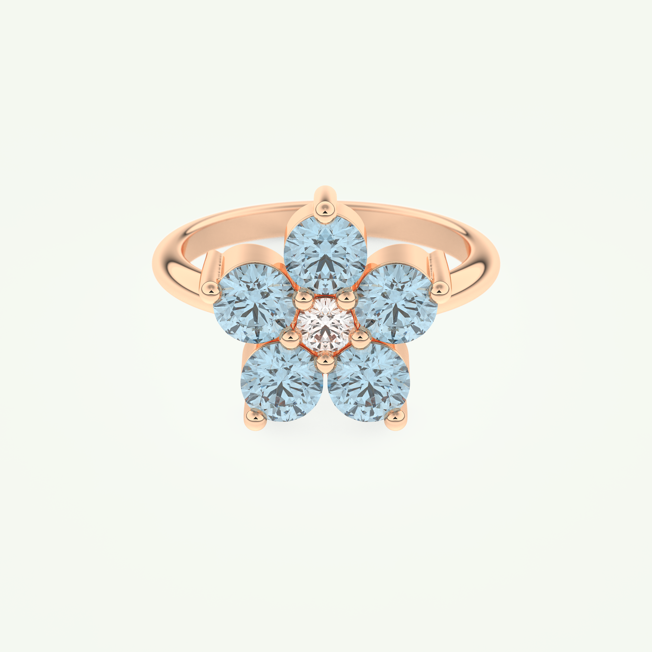 1.82 TCW Round Cut March-Aquamarine Birthstone Engagement Ring 7
