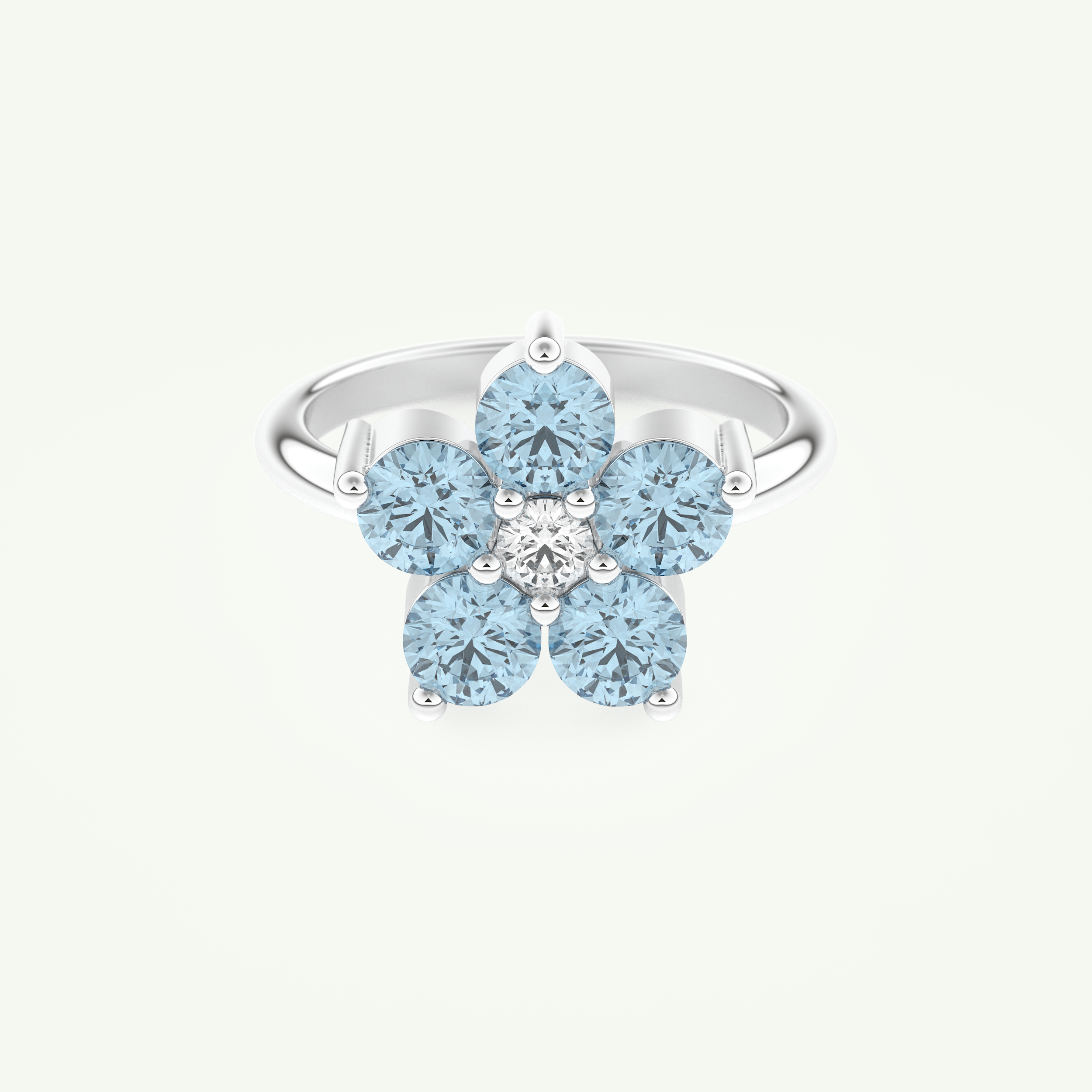 1.82 TCW Round Cut March-Aquamarine Birthstone Engagement Ring 13
