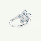 1.82 TCW Round Cut March-Aquamarine Birthstone Engagement Ring 15