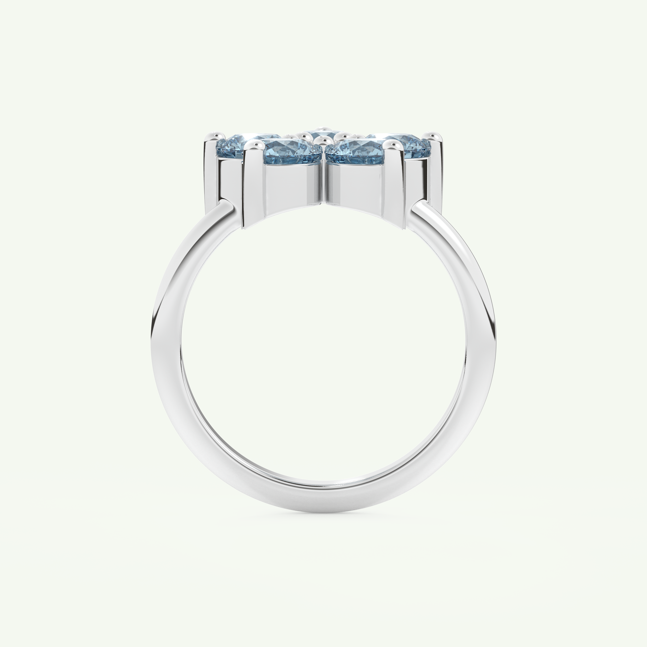 1.82 TCW Round Cut March-Aquamarine Birthstone Engagement Ring 17